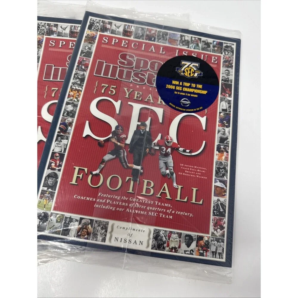 4x SPORTS ILLUSTRATED 75 Years of SEC Football New Unopened Alabama Bear Bryant
